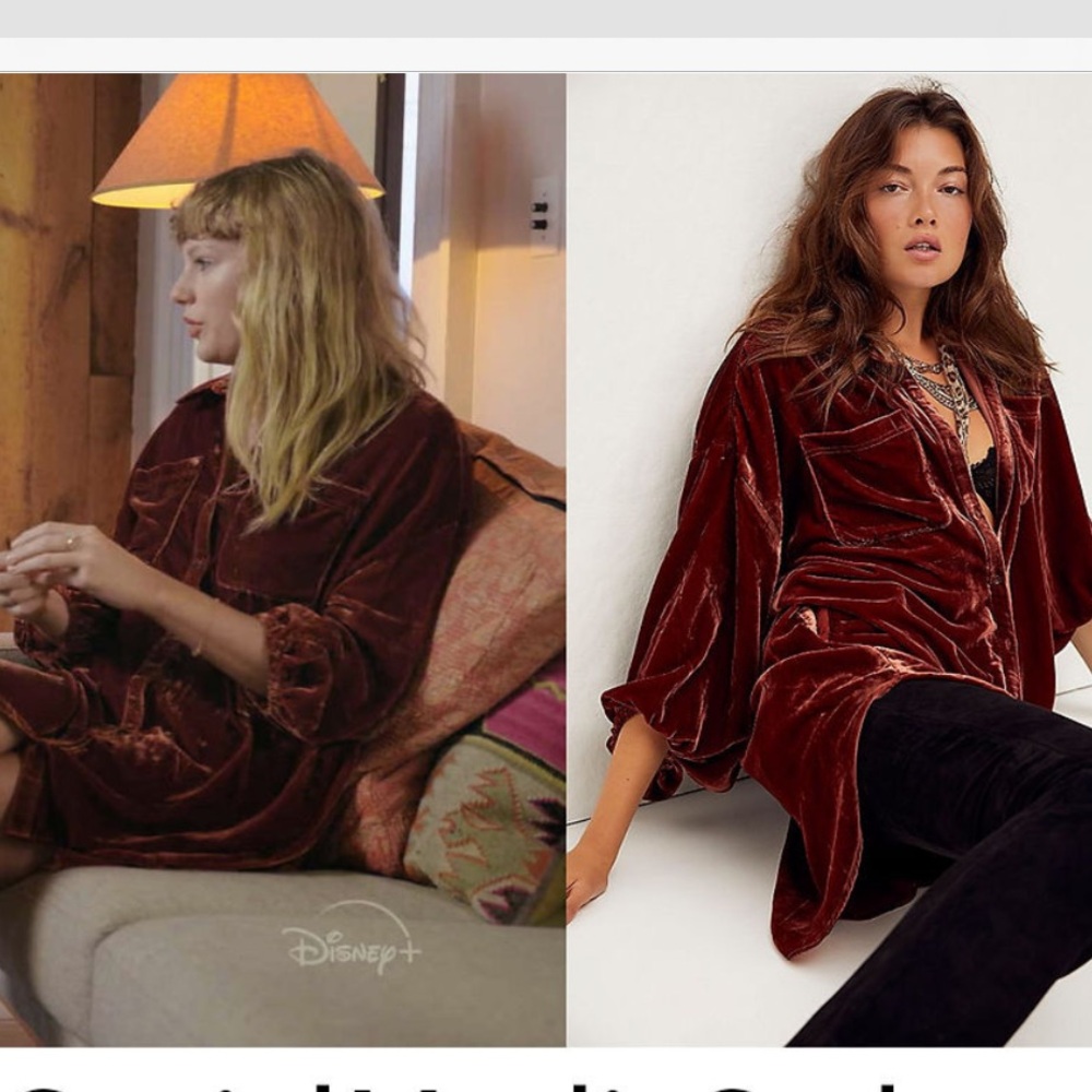 Free People Lux Velvet Shirt Dress